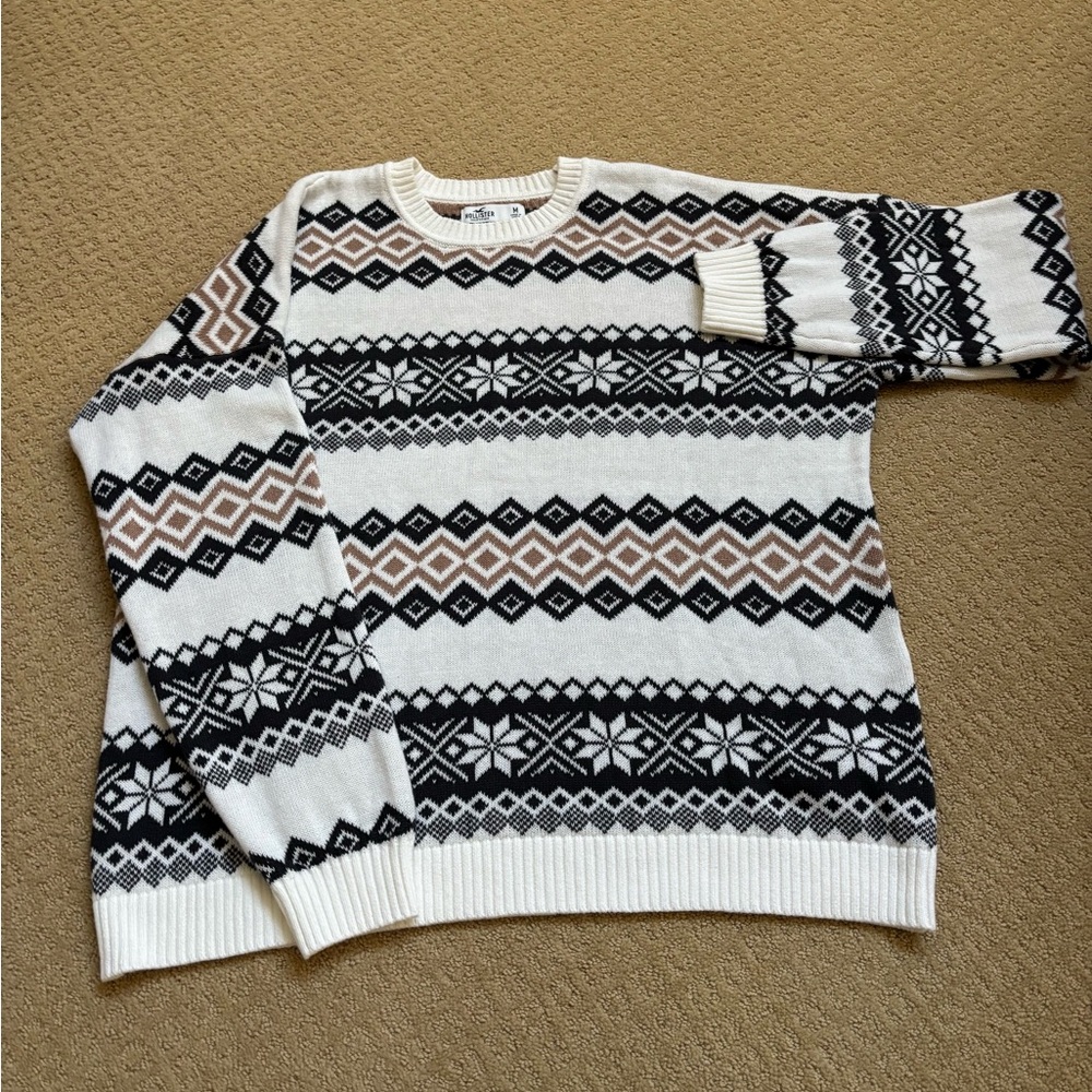 NWT Hollister Oversized Fair Isle Sweater Medium
